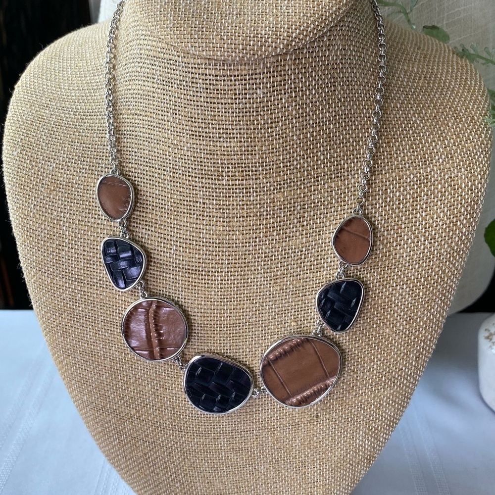 FAC Leather Look Statements Necklace NWT - Picture 2 of 4